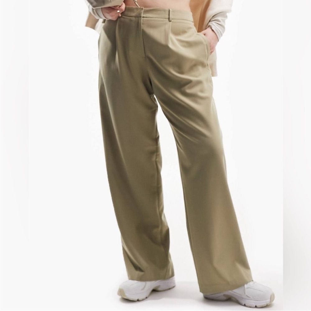 ASOS Curve Khaki Wide Leg Pants